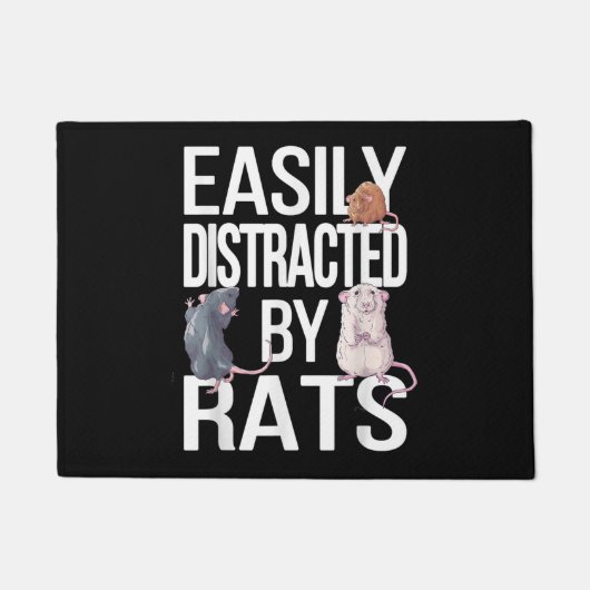 簡単にネズミのネズミのママのネズミのパパおもしろいRa ドアマット (正面)