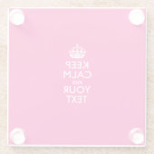 簡単に保CALMテキストを明るい赤紫色 ガラスコースター (裏面)