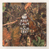 簡単に保CALMテキストを秋迷彩柄に ガラスコースター (正面)