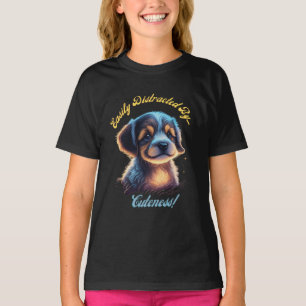 簡単に子犬の可愛さに気を取られる Tシャツ