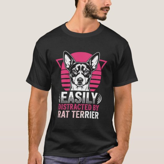簡単に気がそれるレトロラットテリア Tシャツ (正面)