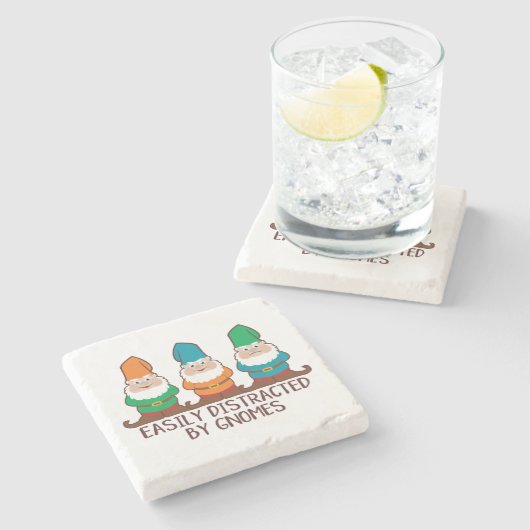 簡単に気が散る格言 ストーンコースター (横)