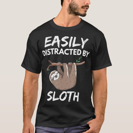 簡単に気を散らおもしろいしたナマケモノ愛人ギフトティー Tシャツ (正面)