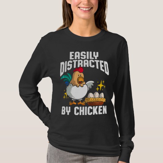 簡単に気を散らすチキン Tシャツ (正面)
