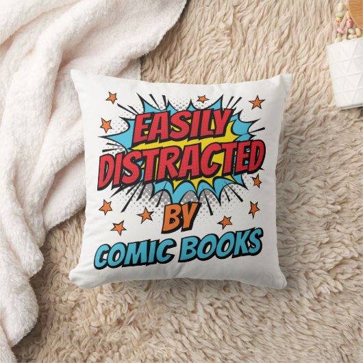 簡単に気を散らす漫画本漫画愛好家 クッション (ブランケット)