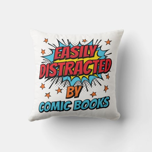 簡単に気を散らす漫画本漫画愛好家 クッション (裏面)