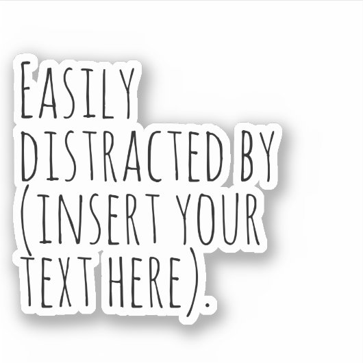 簡単に気を散らす(ここにテキストを挿入する)。 シール (正面)