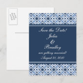 簡単に目まいダマスク日付はがきを保存 案内ポストカード (正面/裏面)