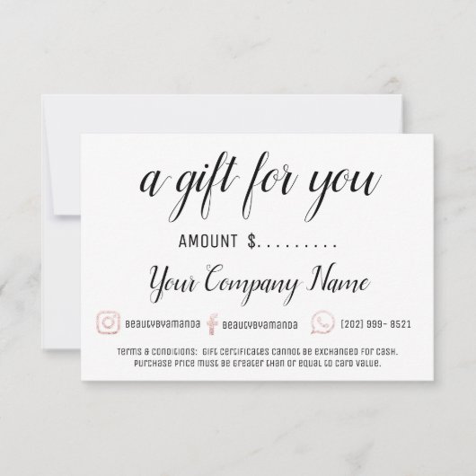 簡単に社会的なギフトモダン券 (正面)