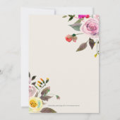 簡単に編集かわいらし可能なカラーブライダルシャワー招待状 招待状 (裏面)