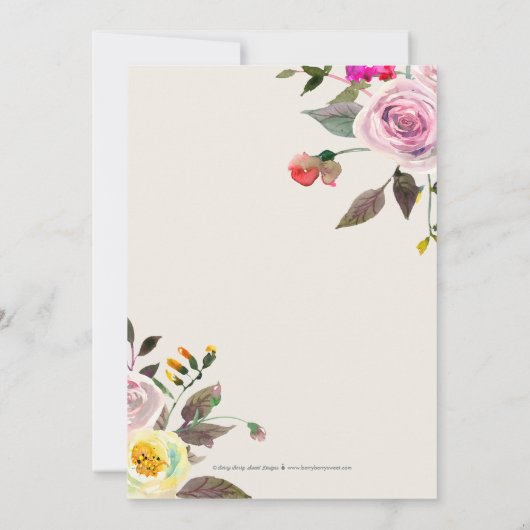 簡単に編集かわいらし可能なカラーブライダルシャワー招待状 招待状 (裏面)