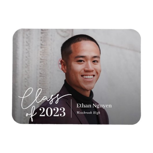 簡単に自信のある編集可能なカラー卒業マグネット マグネット (横)