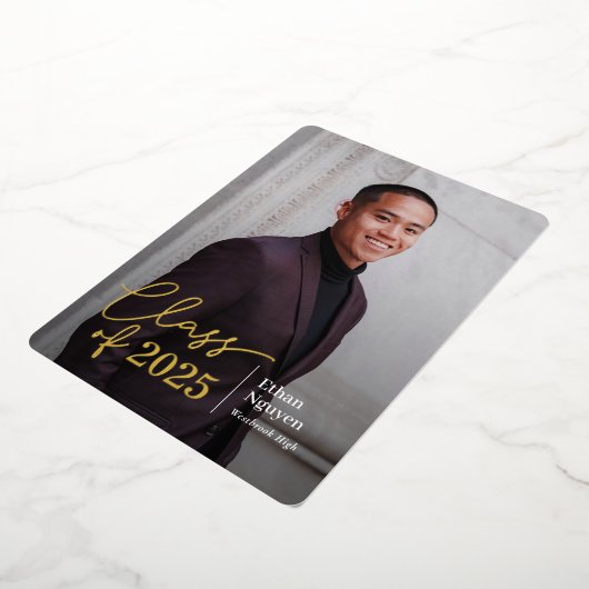 簡単に自信を持ったフォイル卒業招待状 箔招待状 (回転した状態)