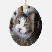 簡単に自分で作成する2枚の写真を追加カスタムセラミック セラミックオーナメント (右)