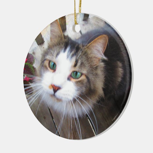 簡単に自分で作成する2枚の写真を追加カスタムセラミック セラミックオーナメント (左)