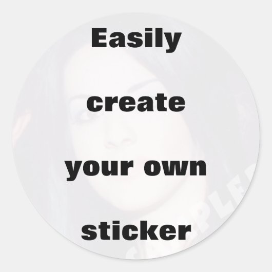 簡単に自分のステッカーを作成する大きな文字を削除 ラウンドシール (正面)
