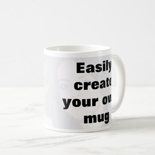 簡単に自分のマグカップを作成する大きな文字を削除! コーヒーマグカップ (正面右)