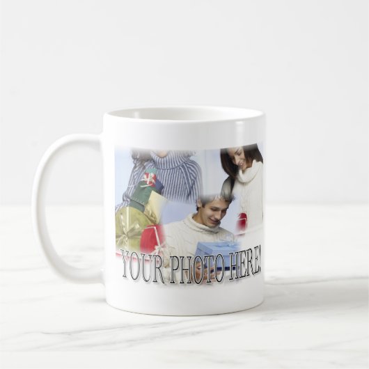 簡単に自分の写真と文字を追加 コーヒーマグカップ (左)