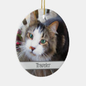 簡単に自分の写真を追加2の写真をカスタム作成 セラミックオーナメント (右)