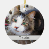 簡単に自分の写真を追加2の写真をカスタム作成 セラミックオーナメント (正面)