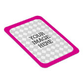 簡単に自分の写真表示ピンクの明るい赤紫色 マグネット (右側)