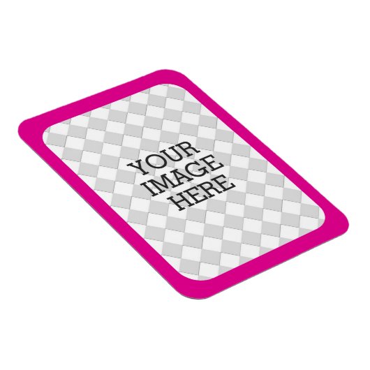 簡単に自分の写真表示ピンクの明るい赤紫色 マグネット (右側)