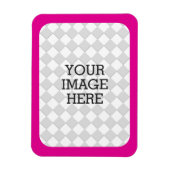 簡単に自分の写真表示ピンクの明るい赤紫色 マグネット (縦)