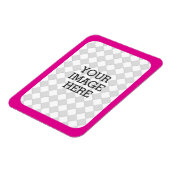 簡単に自分の写真表示ピンクの明るい赤紫色 マグネット (左側)