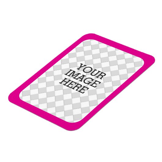 簡単に自分の写真表示ピンクの明るい赤紫色 マグネット (左側)