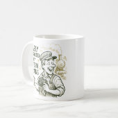 簡単に蒸気列車、列車運転扇風機に気を散らす コーヒーマグカップ (正面左)