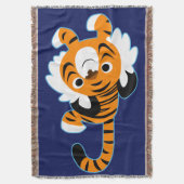 簡単に行くかわいい漫画の虎 スローブランケット (正面縦)