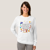 簡単に裁縫物シャツ、裁縫Shに気を散らす Tシャツ (正面フル)