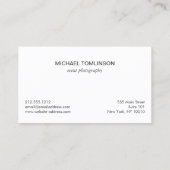 簡単に述べられた写真家の名刺 名刺 (裏面)