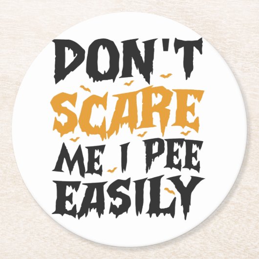 簡単に面白いハロウィーンを私を怖がらせてはいけない ラウンドペーパーコースター (正面)