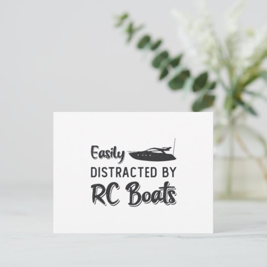 簡単にRCボートに気を取られるモデル無線RCボート ポストカード (スタンド正面)