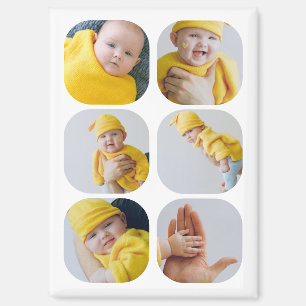 簡単は自分の6枚の写真ユニークをパーソナライズ マグネット