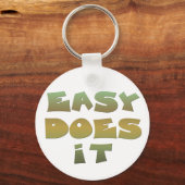 簡単はIt回復スローガン引用文グリーン金ゴールド文字 キーホルダー (正面)