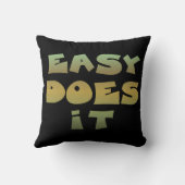 簡単はIt回復スローガン引用文グリーン金ゴールド文字 クッション (裏面)