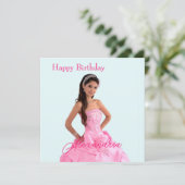 簡単アップロード写真の名前の追加ハッピーバースデー カード (スタンド正面)