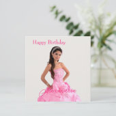 簡単アップロード写真の名前の追加ハッピーバースデー カード (スタンド正面)