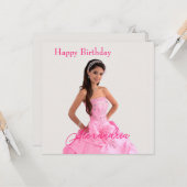 簡単アップロード写真の名前の追加ハッピーバースデー カード (正面/裏面インサイチュ)