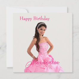 簡単アップロード写真の名前の追加ハッピーバースデー カード