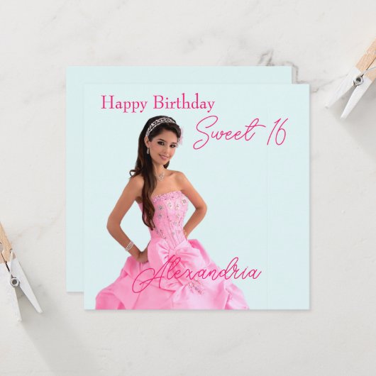 簡単アップロード写真の名前の追加ハッピーバースデー カード (正面/裏面インサイチュ)