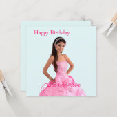 簡単アップロード写真 名前追加 お誕生日おめでとう カード (正面/裏面インサイチュ)