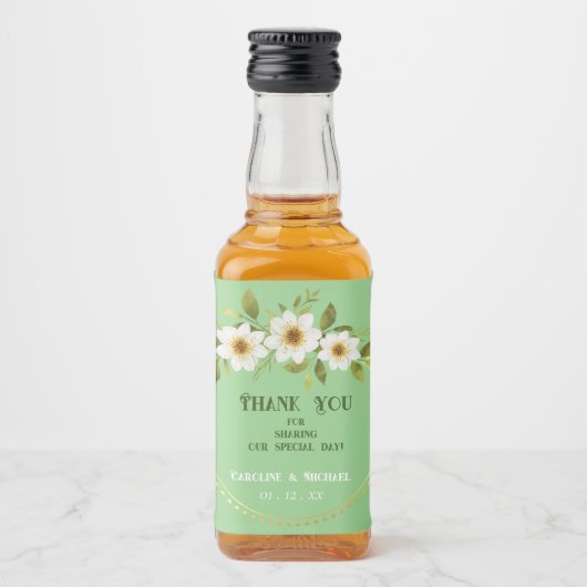 簡単カスタマイズ可能なミニウェディングパーティー リキュールボトルラベル (正面)