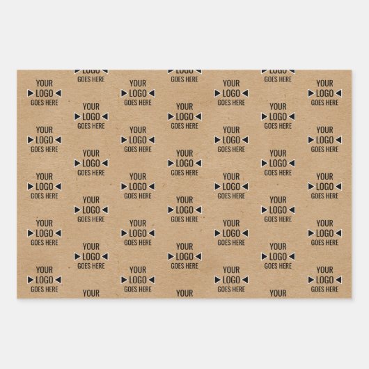 簡単カスタムロゴパタフェイクーン素朴ブラウンクラフト ラッピングペーパーシート (正面)