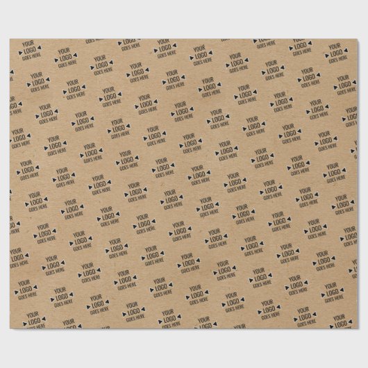 簡単カスタムロゴパタフェイクーン素朴ブラウンクラフト ラッピングペーパー (フラット)