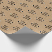 簡単カスタムロゴパタフェイクーン素朴ブラウンクラフト ラッピングペーパー (角)
