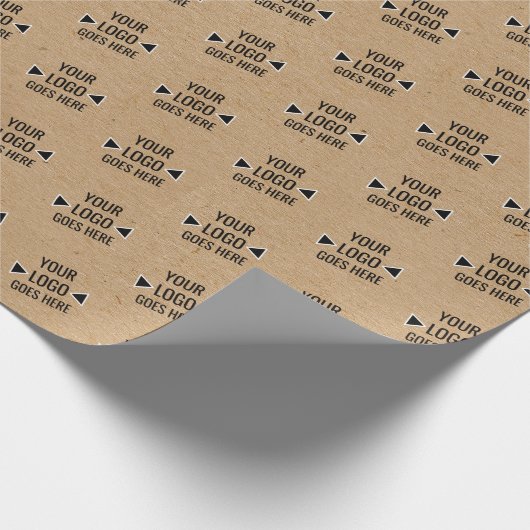 簡単カスタムロゴパタフェイクーン素朴ブラウンクラフト ラッピングペーパー (角)