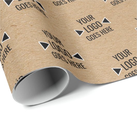 簡単カスタムロゴパタフェイクーン素朴ブラウンクラフト ラッピングペーパー (ロールコーナー)